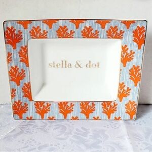 Stella & Dot Trinket Tray Coral Print
